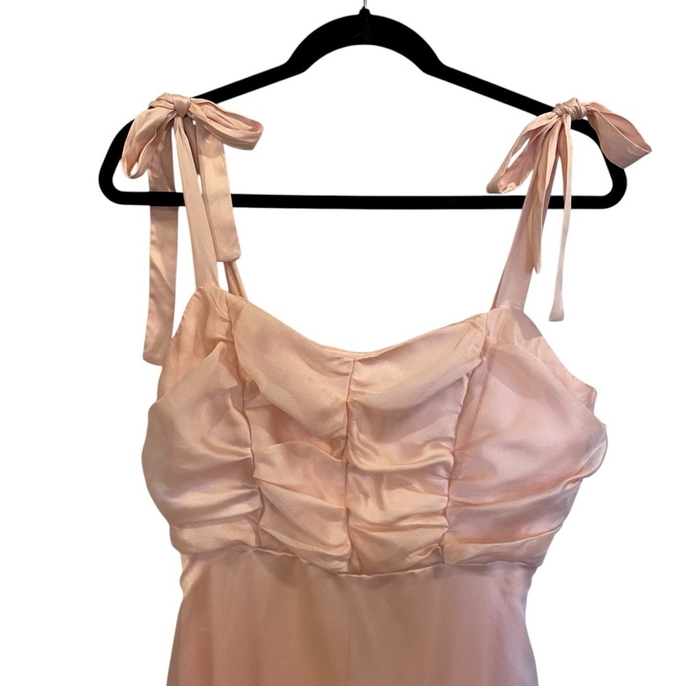 Lulus Best Memories Organza Tie-Strap Maxi Dress In Light Pink | Coquette Gown - Picture 4 of 10